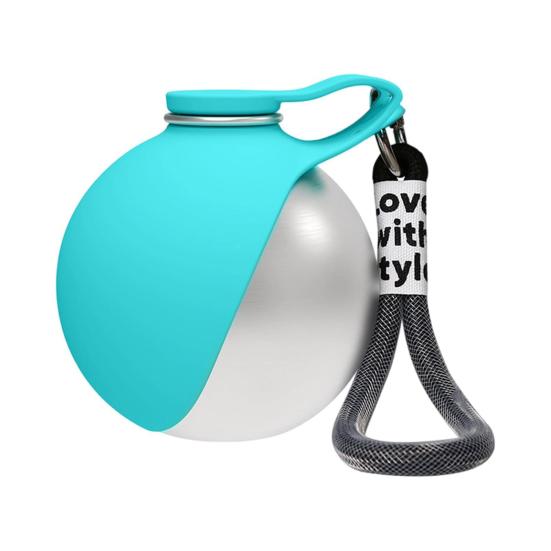 Spherical Dog Water Bottle Portable Pet Water Dispenser Leak-Proof Stainless Steel Bottle синий