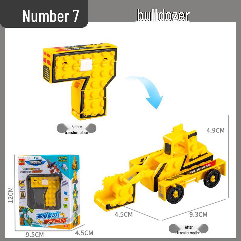 Number Transforming Robot Toy Set for Kids: 0-9 Educational Assembly for Elementary Students