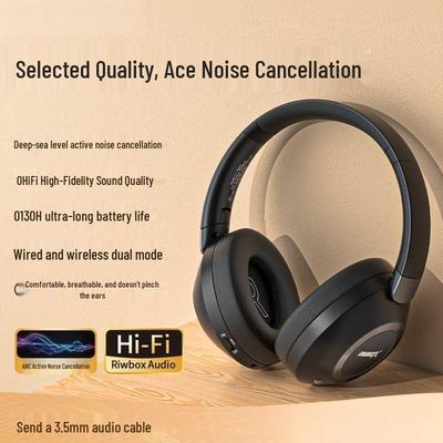 Wireless Over-Ear Headphones with ANC, Bluetooth, Mic, Long Battery - Ideal for Gaming & Music