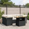 VidaXL Garden Lounge Set with Cushions 7 Pcs, Patio Sofas, Patio Furniture Set, Outdoor Furniture, Black 3270685
