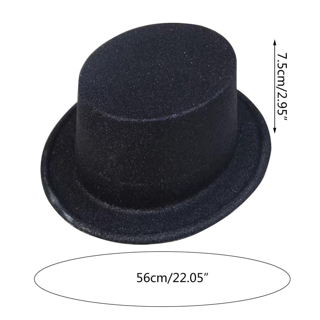Třpytivý klobouk kouzelníka Párty cylindr Kovbojský klobouk Fedora Cosplay kostým Vánoční párty Třpytivá pokrývka hlavy pro dospělé děti