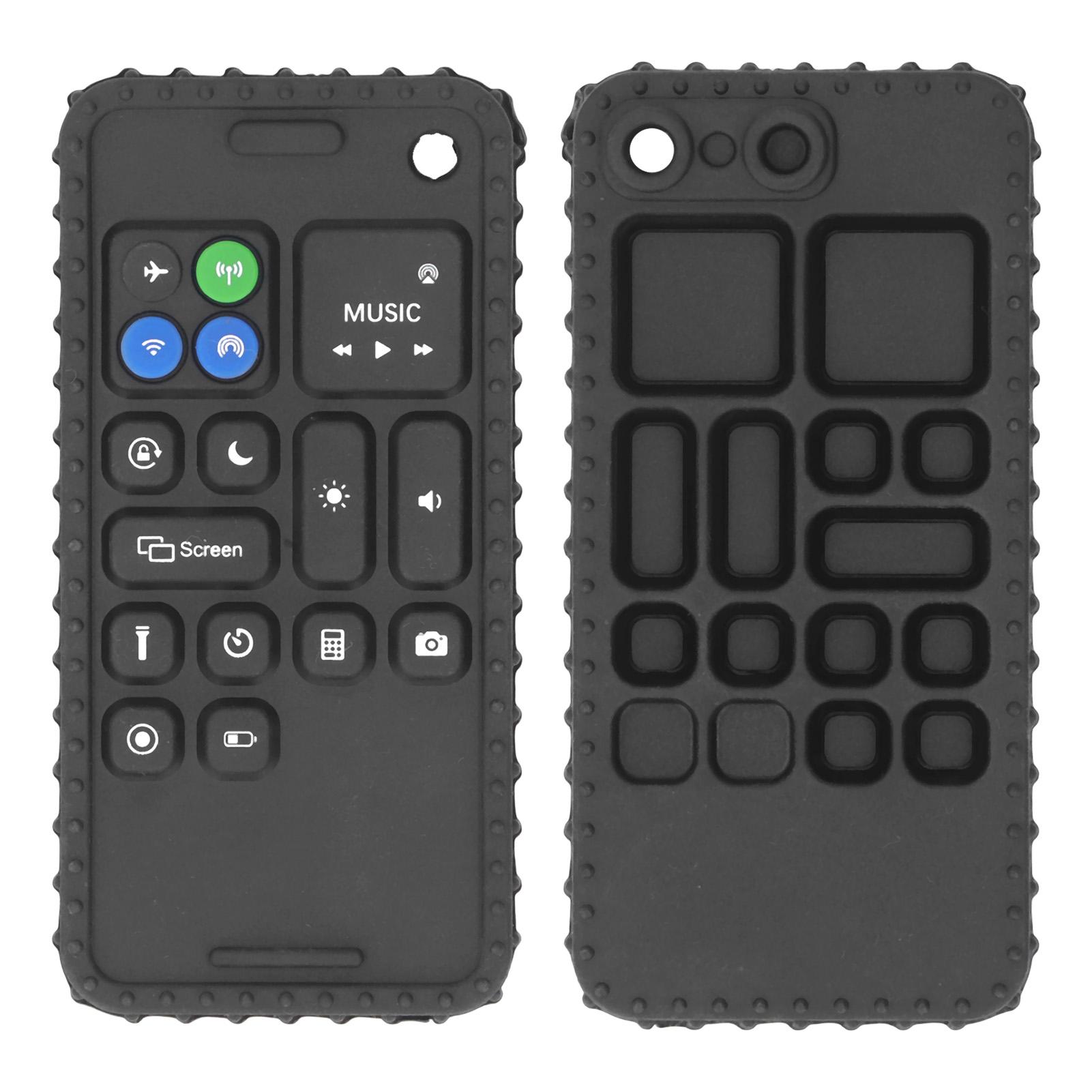 Smart Phone Shape Teething Toy Bright Color Sensory Development Multi Shape Button Silicone Baby Teether