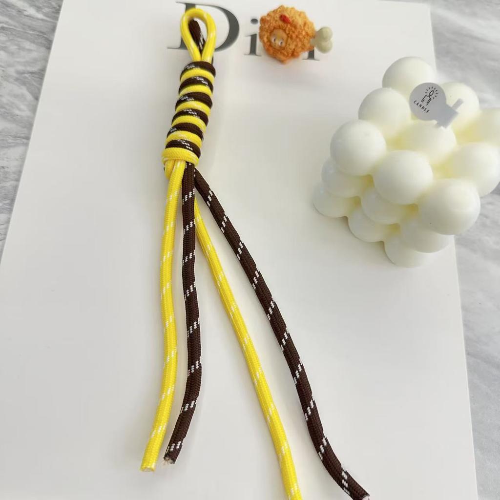 Factory Wholesale Polyester Braided Rope Keychain Fashion Color Car Keys Bag Charm Lanyard for Key Accessories