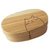 [Matsuri No Eemon] Bentobox Small Gold Coin Shape (470ml, Natural, Cat)