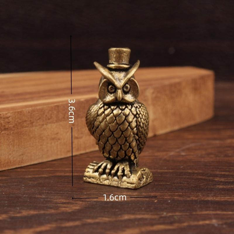 1PC Owl Brass Ornament Handmade Boho Decor Creative Figurine Small Desk Decorations Unique Gift for Home Luxury Decor Home Decor