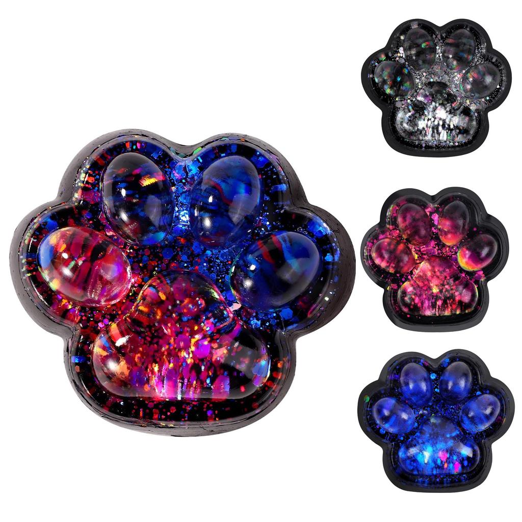 1 Stück Dunkler Sternenhimmel Katzenpfote Squishy Fidget Spielzeug Weiche Niedliche Katzenpfote Langsamer Rückprall Knet-Druckentlastungsspielzeug Für Kinder Weihnachtsgeschenke