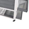 Wooden Rabbit Hutch with Wheels for Indoor Use, 2-Story Cage with Ramp and 2 Removable Trays, 110x50x88cm, Grey