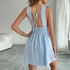 Women Fashion Sleeveless Striped Deep V-neck Summer Dress