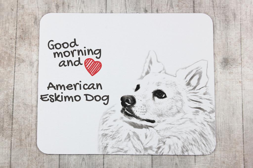 American Eskimo Dog, American Spitz - mouse pad with print, personalized dog-themed mouse pad, unique gadget for an office worker by Art-Dog brand
