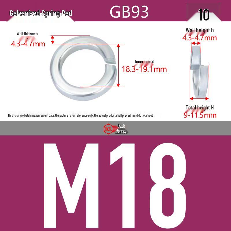 Galvanized Hex Nuts, Flat Washers, Spring Washers in M2-M48, Blue and White Zinc Coated