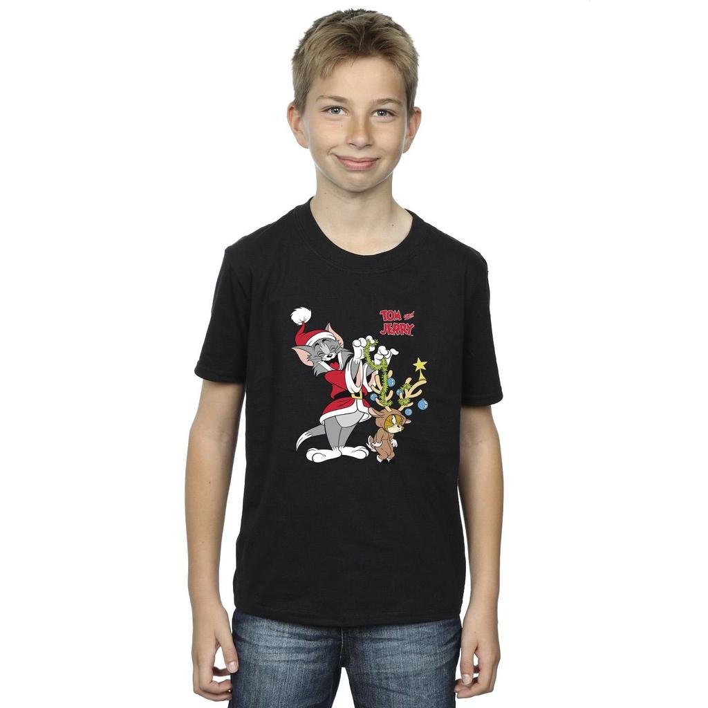 Tom & Jerry Boys Christmas Reneer T-Shirt
