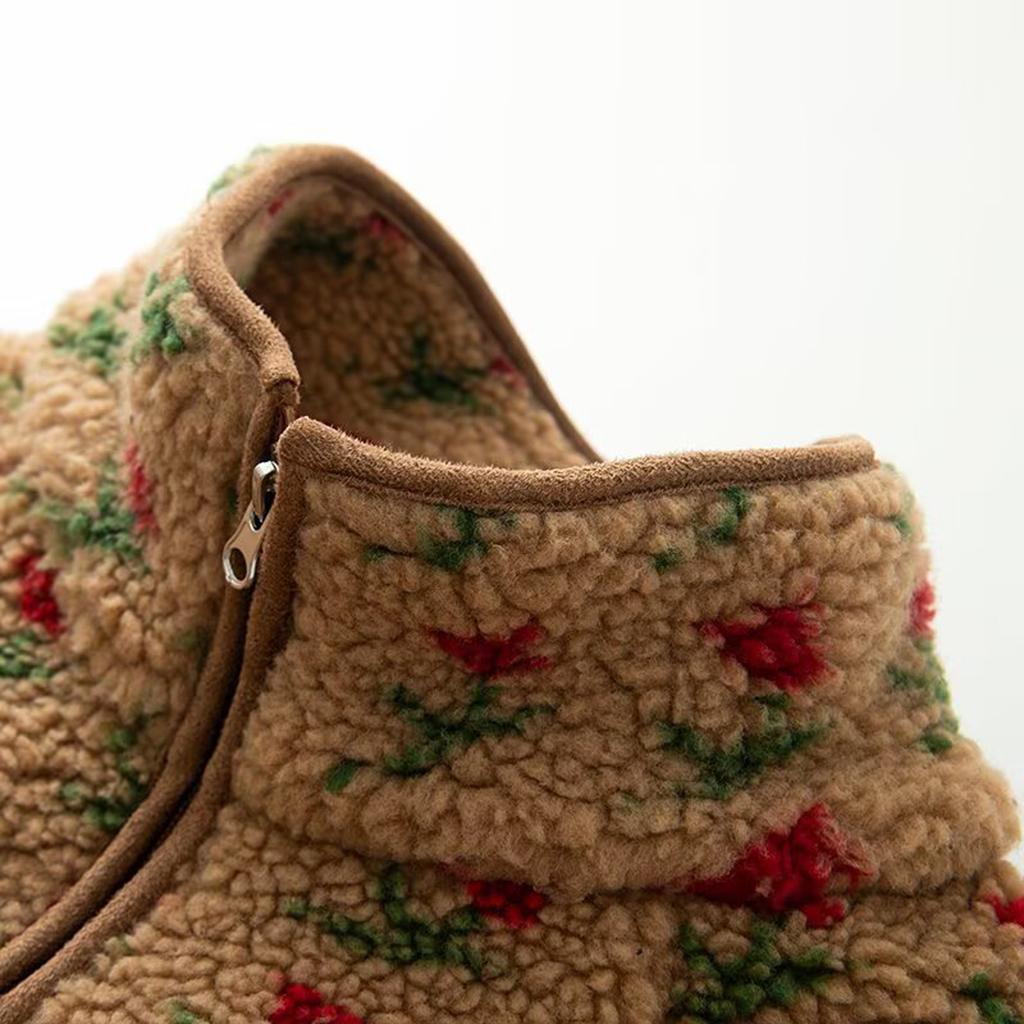 Women's Faux Suede Button Jacket Oversized Gathered Hem Short Length Coat Casual Vintage Outerwear With Pockets