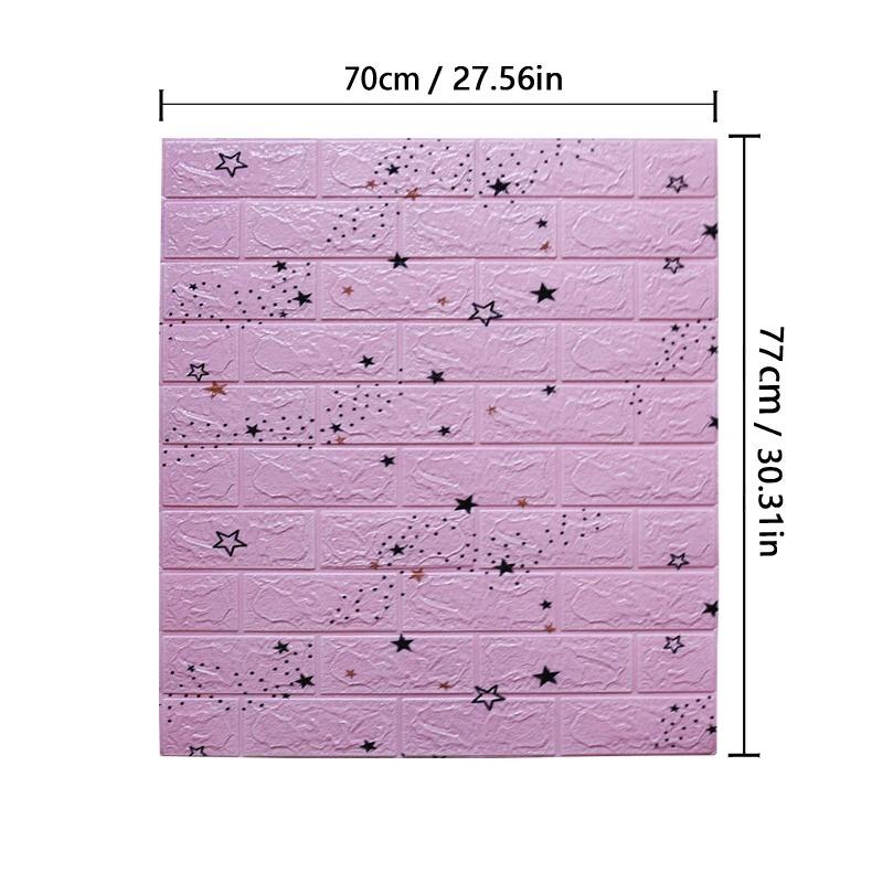 77cm*70cm 3D Wall Sticker Imitation Brick Bedroom Home Decor Waterproof Anti-mold Self-adhesive DIY Wallpaper For Living Room