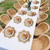 1PC Woven Heat-Resistant Flower-Shaped Eco-Friendly Placemat Insulating Husk Multi-Purpose Natural Home-Use Corn Durable
