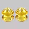 Natural Ceylon Round Cut 20 Ct Yellow Sapphire Certified Loose Gemstone Pair