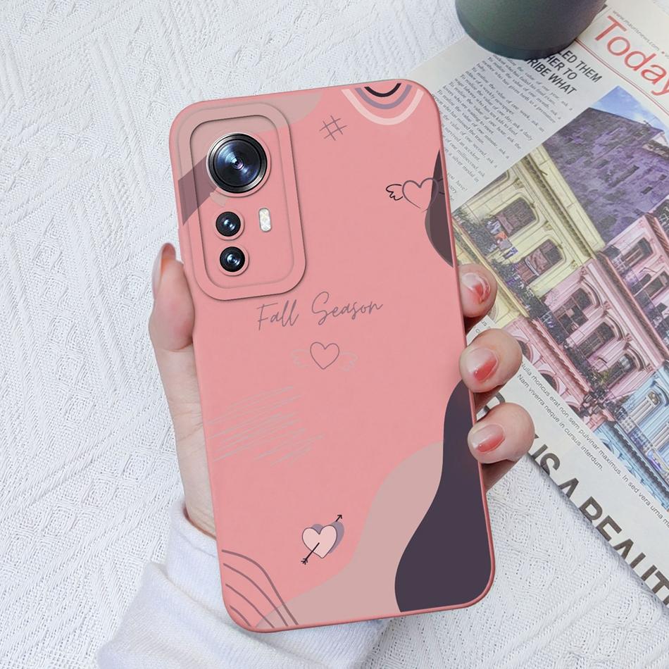 For Xiaomi 12 Pro Lite Ultra Phone Cases Butterfly Cat Heart Liquid Silicone Camera Protection Shell Cover For Xiaomi12 Bumper