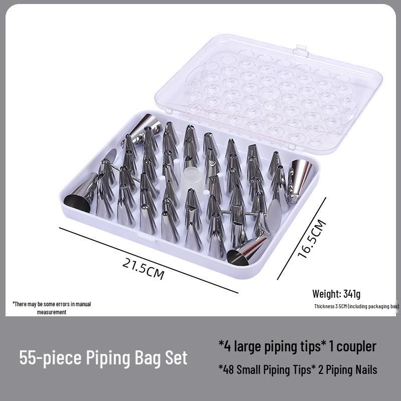 Stainless Steel Cake Decorating Tips Set with EVA Piping Bag