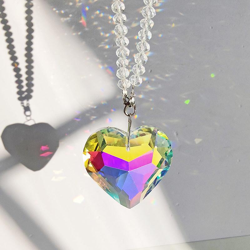 Heart Crystal Sun Catcher: Rainbow Prism Light & Shadow Hanging Ornament - Creative Toy Gift for Kids
