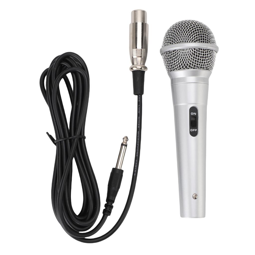 Handheld Wired Microphone 6.5mm Cardioid Dynamic Vocal Mic for Speakers Karaoke Singing Machine Amp Mixer