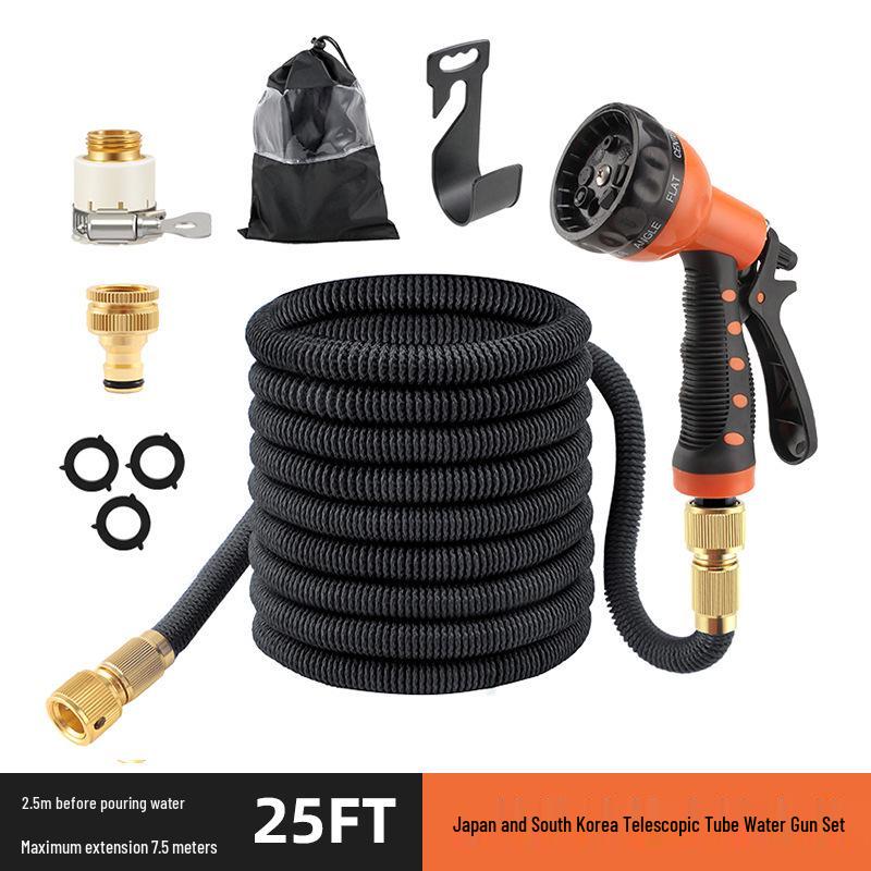 Automatic Retractable Magic Hose with Garden Sprinkler & High-Pressure Car Wash Water Gun