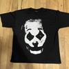 Black Street Graffitistyle Clown Print Shortsleeved Roundneck Hiphop Fashion Tshirt for Men and Women High Street Trendy