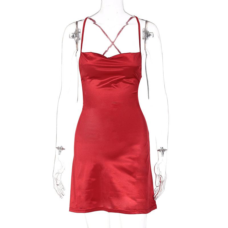 Vestido Sexy ajustado con tirantes para mujer, moda Primavera/Verano, falda sin mangas a la cadera, vestido de fiesta para mujer