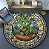 Alfombra Redonda de Cristal Prehistórico Debajo de Sillas de Oficina Dormitorio Sala de Estar Decoración del Hogar