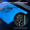 XVX White Terrain Glass Mousepad Hard Gaming Fine Etched Rubber Base x 4.0, Mousepad, Ultra-Smooth Surface, Non-Slip (410mm 310mm)