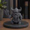 3D Printed Viking Figurine Dwarf Warrior Statue, Barbarian Figurine, Horned Nordic Mythology Ornament Helmet Desk Decor for Home Office, Collectible