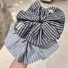 New Stripe Flower Scrunchies Blue Oversized Big Hair Tie Headwear Hair Tie Ring Hair Accessories