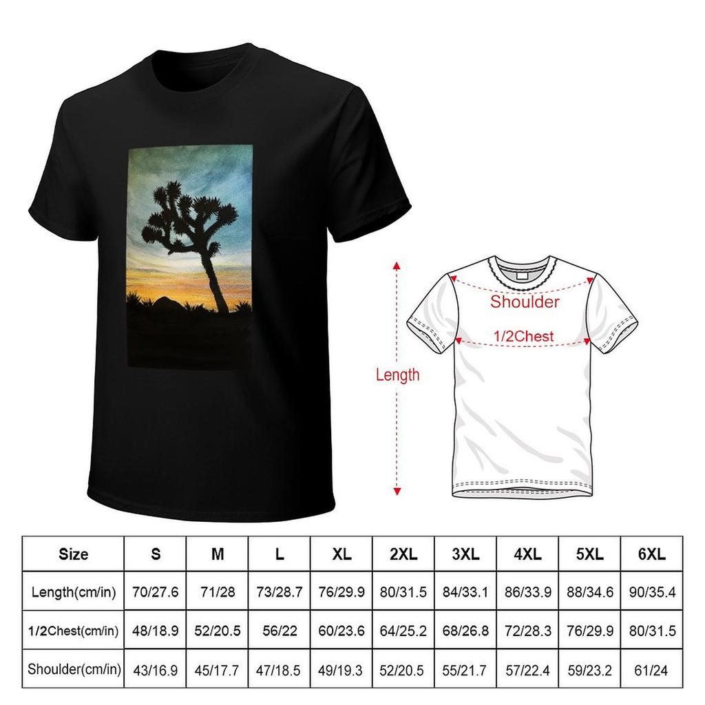 Joshua Tree TShirt Tees Topping Oversized Graphic Tee Aesthetic Clothes T Shirt Men