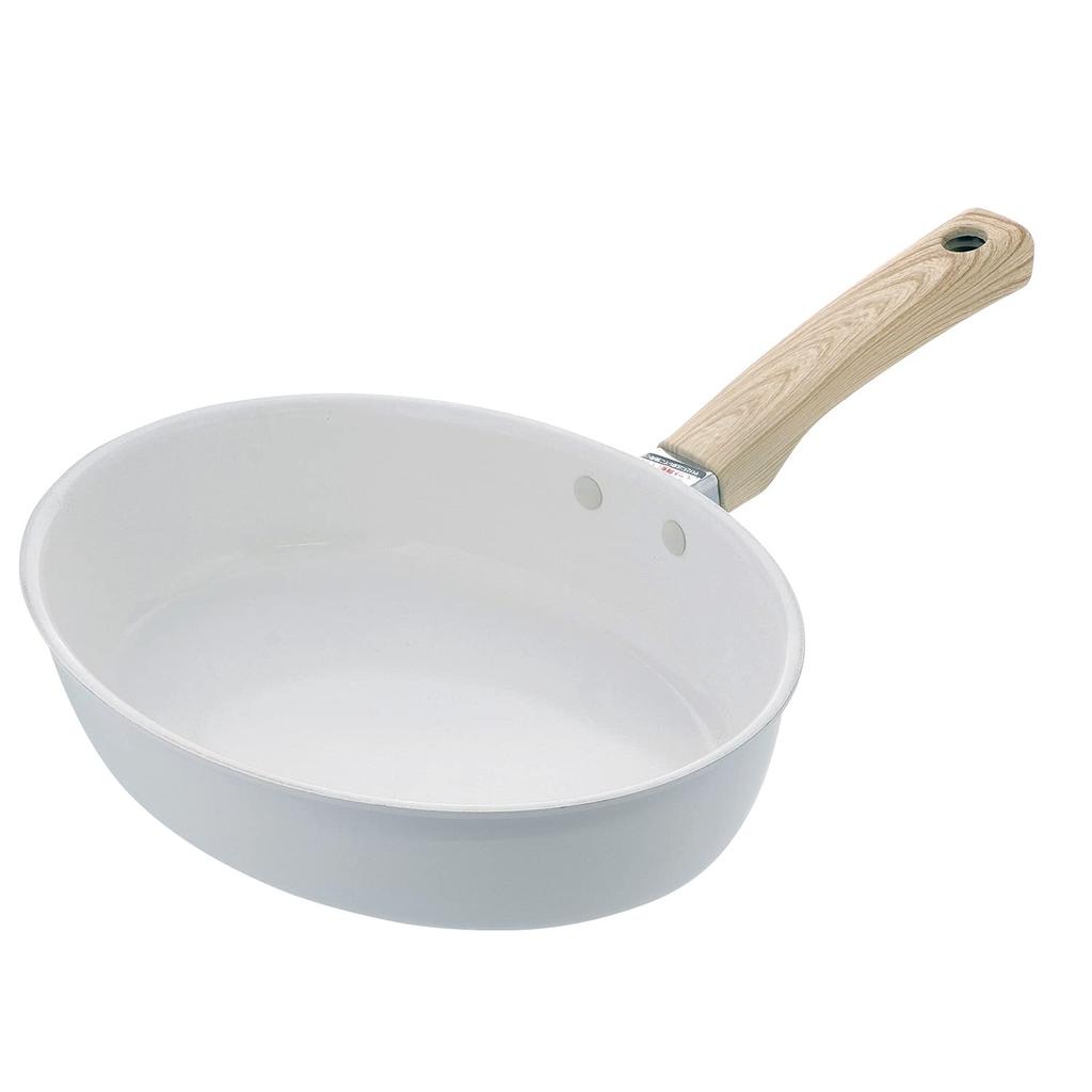 Bestco Ceramic IH Mini Grill Pan 18 X 24cm with Glass Lid Oval Snow White Days Cerati ND-6762