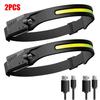 COB LED-Stirnlampe, Induktions-Stirnlampe, eingebauter Akku, USB-aufladbare Stirnlampe, Outdoor-Camping-Angelsensor-Scheinwerfer