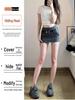 2024 Summer Retro Gray High-Waist Bodycon Mini Skirt for Women
