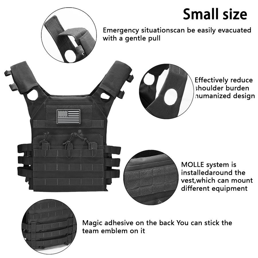 outdoor training vest (including US flag emblem) with convenient expansion, lightweight and multifunctional JPC vest