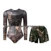 Vierteiliger Damen-Badeanzug mit langen Ärmeln, Netzstoff, Sonnenschutz und Hose