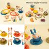 Childrens Tea Set With Wooden Cake And Pastry Playset For Imaginative Role Play
