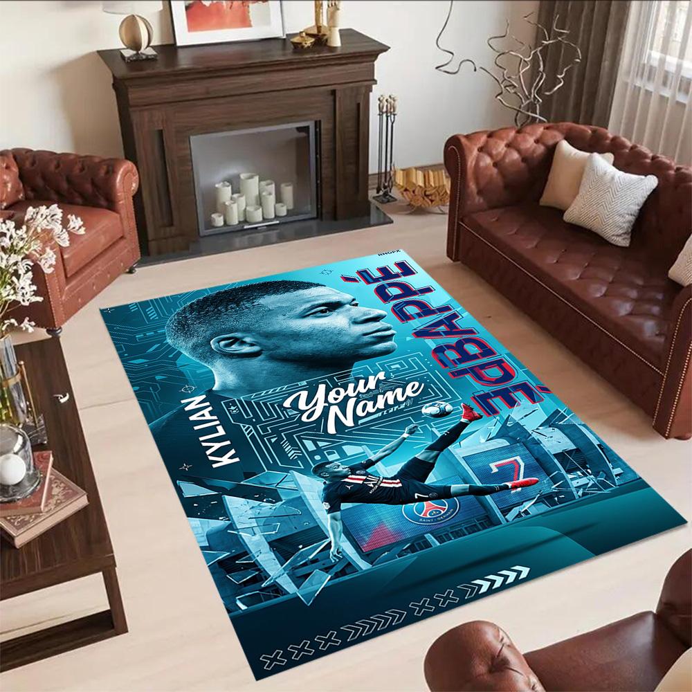 Mbappe Personalized Text Carpet Perfect For Hallway Dining Room Game Room Foyer Antislip Carpet Anime Office Decor Wedding Party Gift