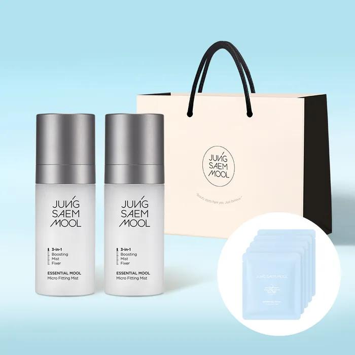 JUNG SAEM MOOL Essential Water Micro Fitting Mist 55ml Duo (Free Gift: 5 packs of 2 Water Prep Gel Pads)