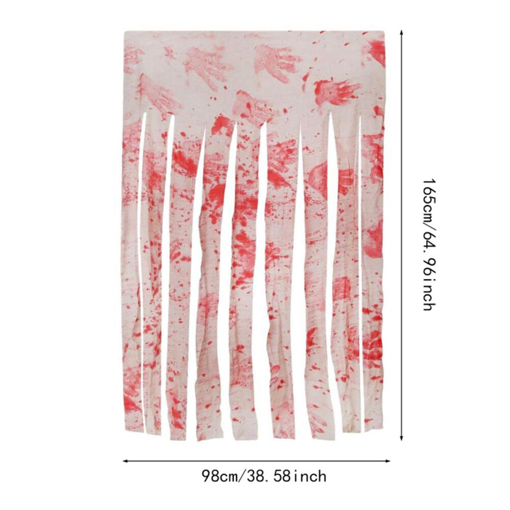 Halloween Decorative Door Curtain Blood Handprint Curtain Party Haunted House Door Pendant Horror Atmosphere Arrangement Props