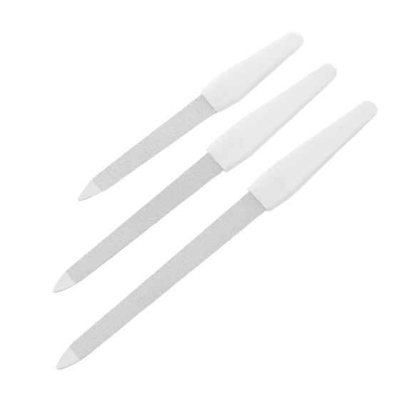 1/2/3Pcs Stainless Steel Nail File Pointed Tip Non-Slip Ergonomic Handle Men Women Gel Acrylic Fingernail File Board Manicure Pedicure Tools