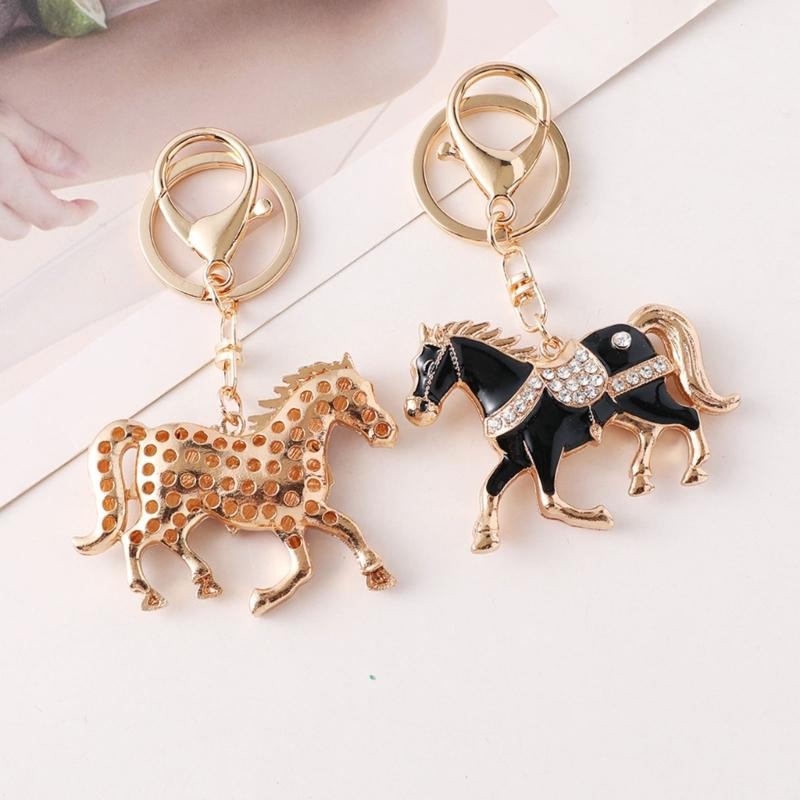 Alloy Horse Shaped Keychain for Vehicles and Bags Multifunctional Design Small Size Ornament Convenience Gift