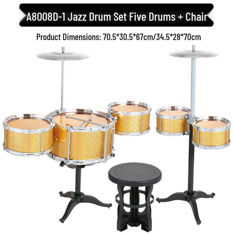 Kids' Drum Kit with Lights & Mic - Electronic Keyboard and Percussion Musical Toy