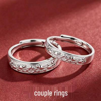 Pixiu Couple Rings: Elegant, Adjustable, Chinese Style Jewelry for Men & Women