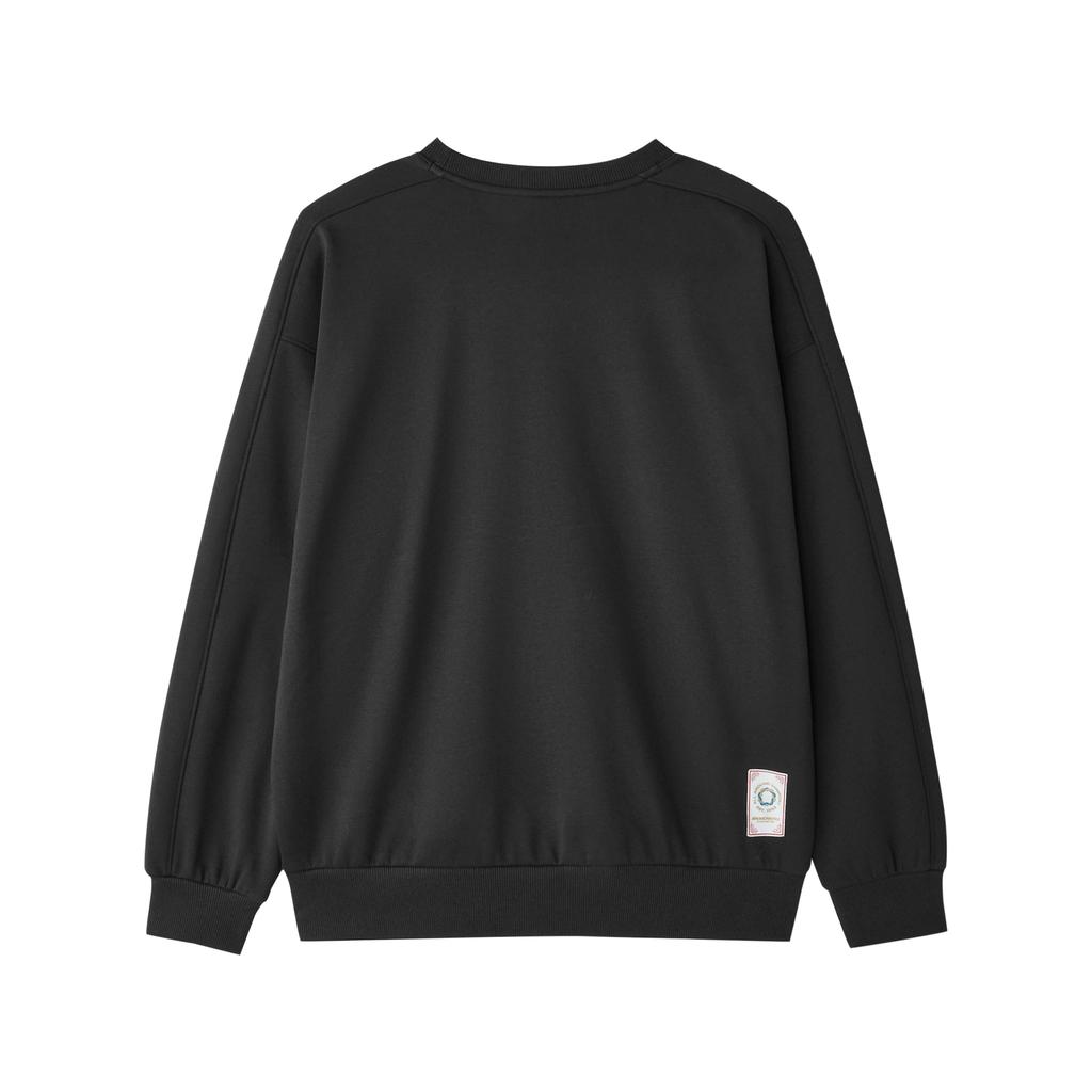 Skechers Chinese New Year Comfortable Fashion Crew Neck Fleece Lined Pullover Sweatshirt Unisex Carbon Black L125U046-0018