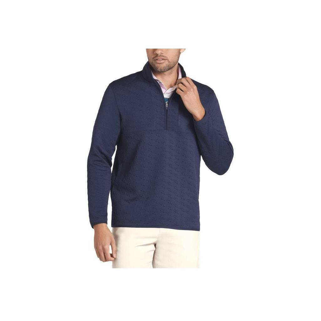 Puma Arnold Palmer Collaboration FW24 Brand Logo Stand Collar 1/4 Zip Long Sleeve Sweatshirt Men sweatshirt Deep-Navy 628413-01