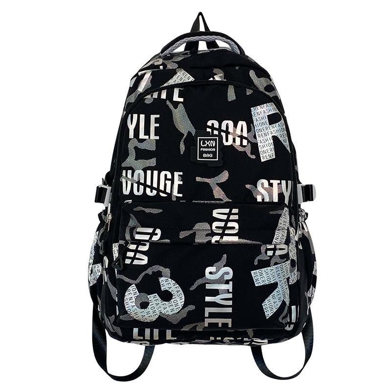 Personalized Letter Backpack Large Capacity Student Backpack Lightweight Computer Travel Backpack one size