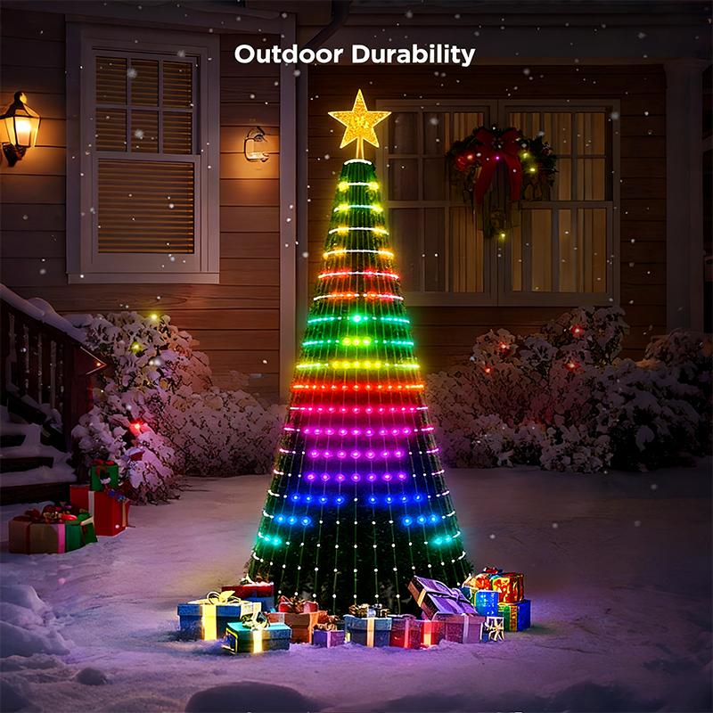 400-800LEDs Smart Christmas Tree Lights LED RGB String Lights DIY Color Pattern Music Sync Waterproof for Christmas Tree Decor