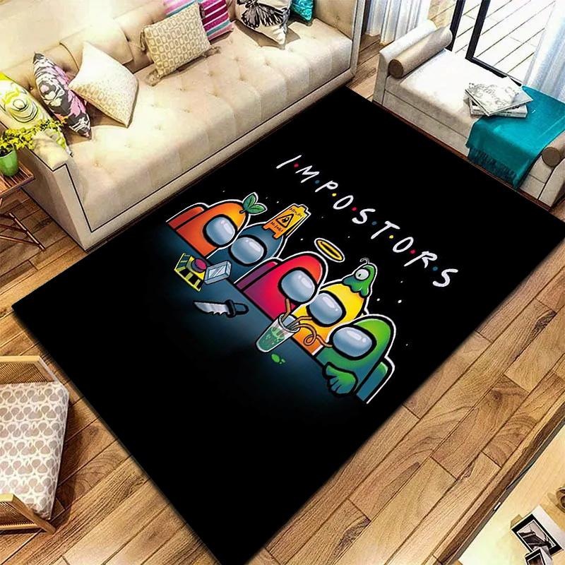 Among Us Teppich für Wohnzimmer Schlafzimmer Zuhause Sofadekoration, Kinder spielen Rutschfeste Bodenmatte