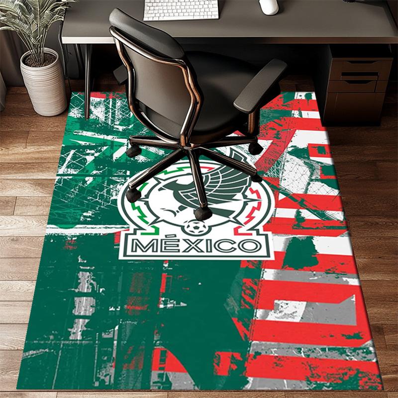 Mexico Football Crest Rug Game Carpet, Floor Mat for Bedroom Living Room Entryway Rug, Home Decor Idea Gift for Christmas birthday